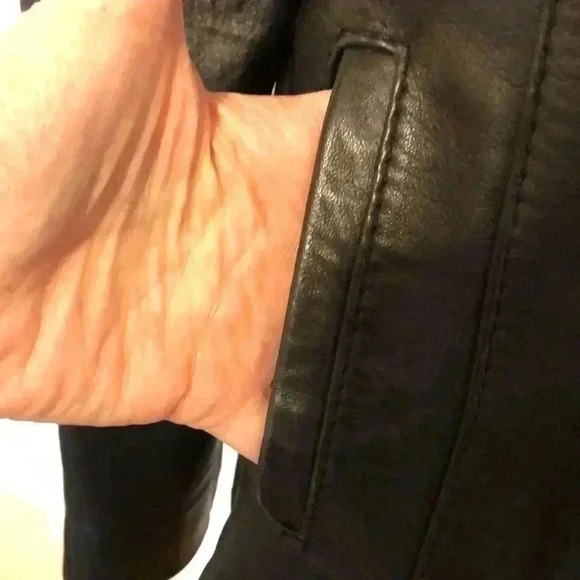 IZOD leather coat with zipper front. - Picture 2 of 12